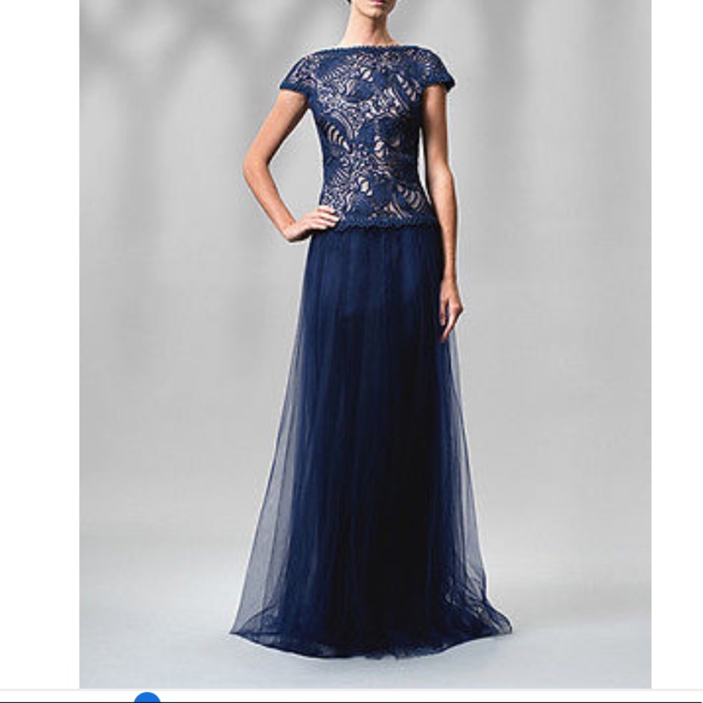 Tadashi Shoji Seashell Bodice and Tulle